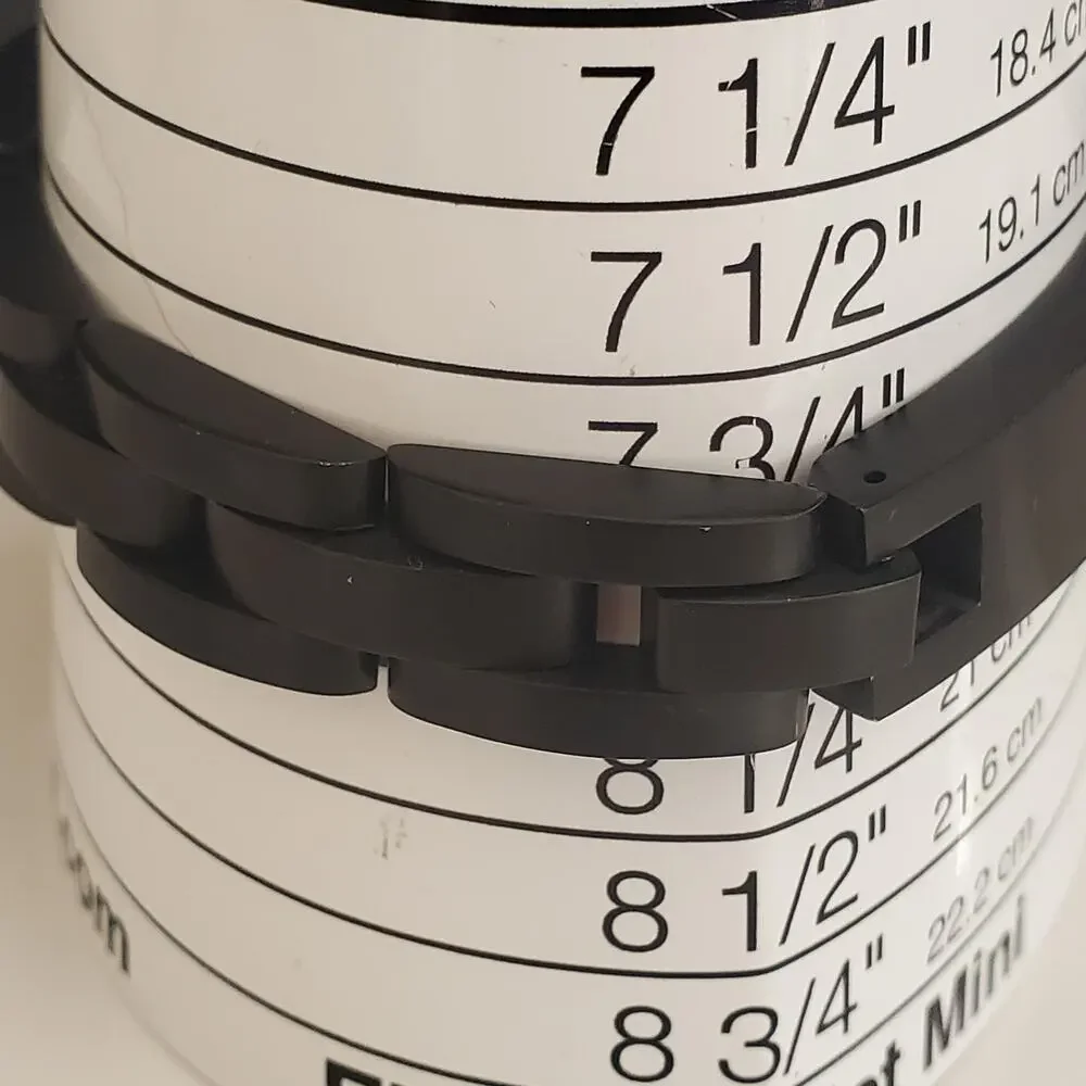 Mens Matte Black Stainless Steel Link ID Bracelet 7.75 Inch Industrial‎ Sleek